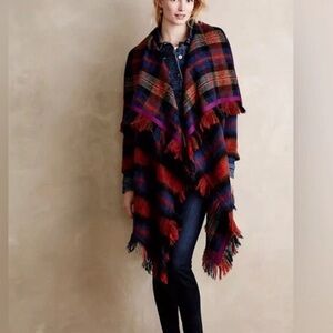 Anthropologie Hei Hei Tartan Plaid wool sweater coat XS NWT RARE